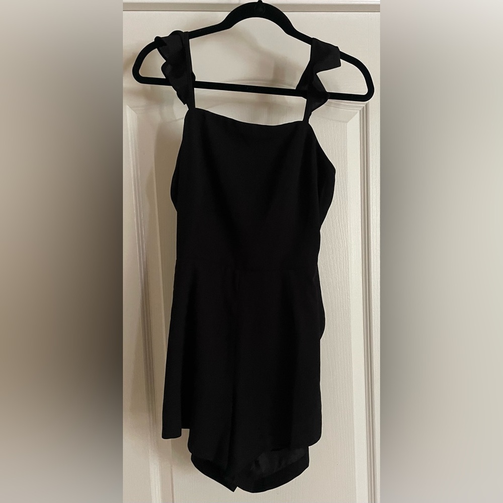 Romper with tie and open back